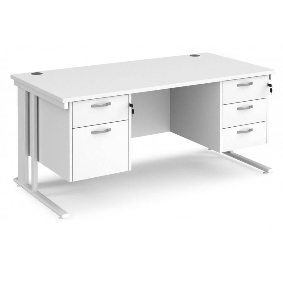 Maestro Cable Managed Desk With Twin Drawer Pedestals